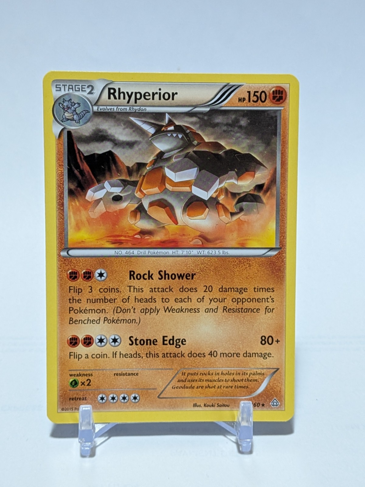 Rhyperior 76/160 XY Primal Clash Pokemon Regular Rare LIGHTLY PLAYED LP