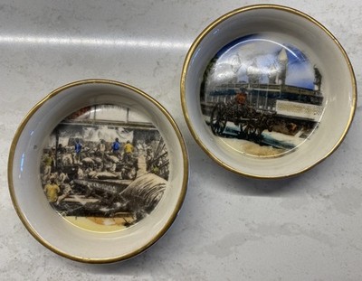 Two Delano Studios Small Souvenir Dishes For The Moore-McCormack Lines