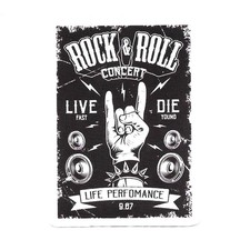 Rock n Roll Concert Forever Vinyl Sticker Retro Poster Laptop Guitar Case Art