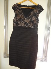 Phase Eight ladies Black top lace dress size 14