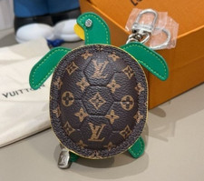 Louis Vuitton LV Monogram Green Turtle Mini Pouch Keychain Bag Charm