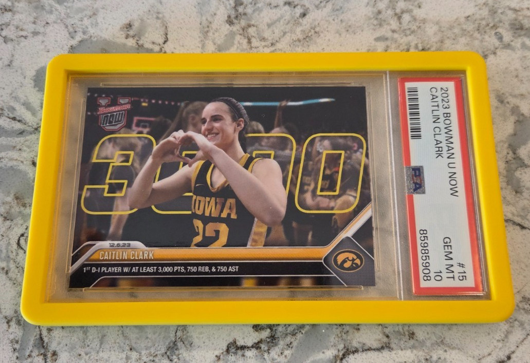 Caitlin Clark Topps Now 15 Rookie Card 1st D1 Player 3000 Points PSA 10 Gem Mint view 3