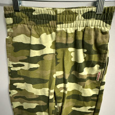 Hudson Unisex Kids Camo Jogger Pants 12-14 Green Brown Beige Elastic Waist 0224