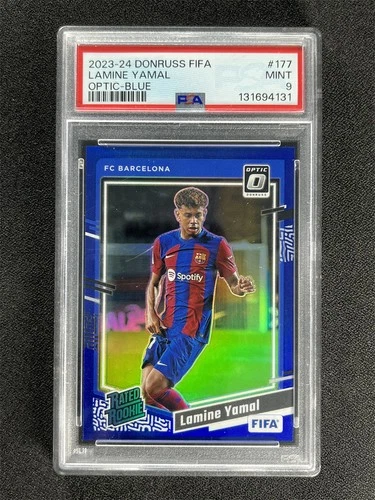 2023-24 Donruss Optic FIFA Lamine Yamal #177 Blue Rated Rookie RC /99 PSA 9