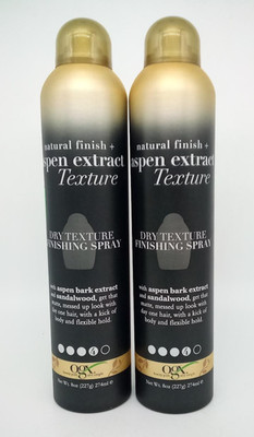OGX Natural Finish Aspen Extract Dry Texture Finishing Spray 2-PACK 8oz ea NEW