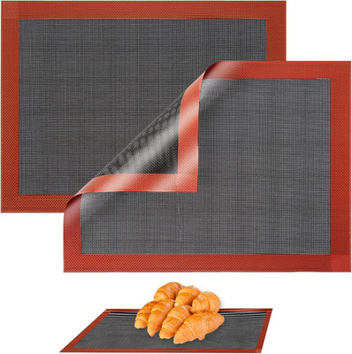 Silikonmatte Backen 40 X 30Cm, 2 Stück Antihaft Dauerbackmatte, Wiederverwendbar