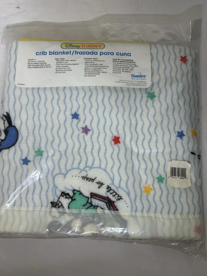 DE COLECCIÓN Raro Disney Bebés Mickey Mouse Minnie Donald Nylon Encuadernación Cuna Manta Foto 4 de 4