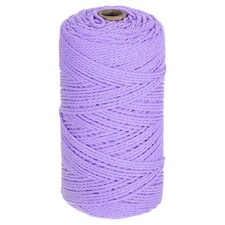 Natural Macrame Cord 2mm x 219 Yards Cotton Macrame Rope, Light Purple