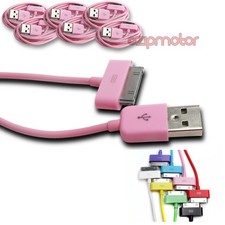 6PCS USB DATA POWER CHARGER CABLE DOCK CONNECTOR APPLE NEW IPAD IPHONE IPOD PINK