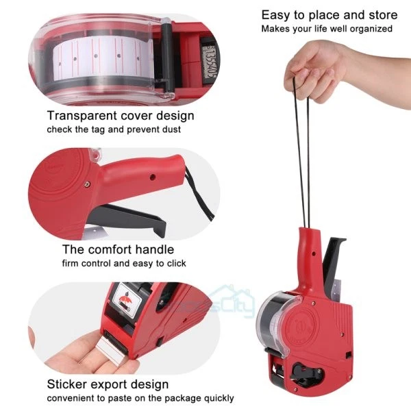 Etiqueta de preço MX-5500 8 dígitos etiqueta arma rotuladora + 5000 etiquetas adesivas + tintas - Imagem 4 de 4