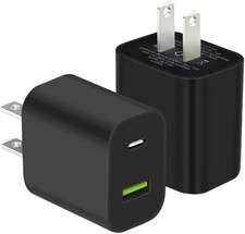2 Pack USB C Charger Block, Dual Port Type C Wall Charger Fast Charging 20W Powe