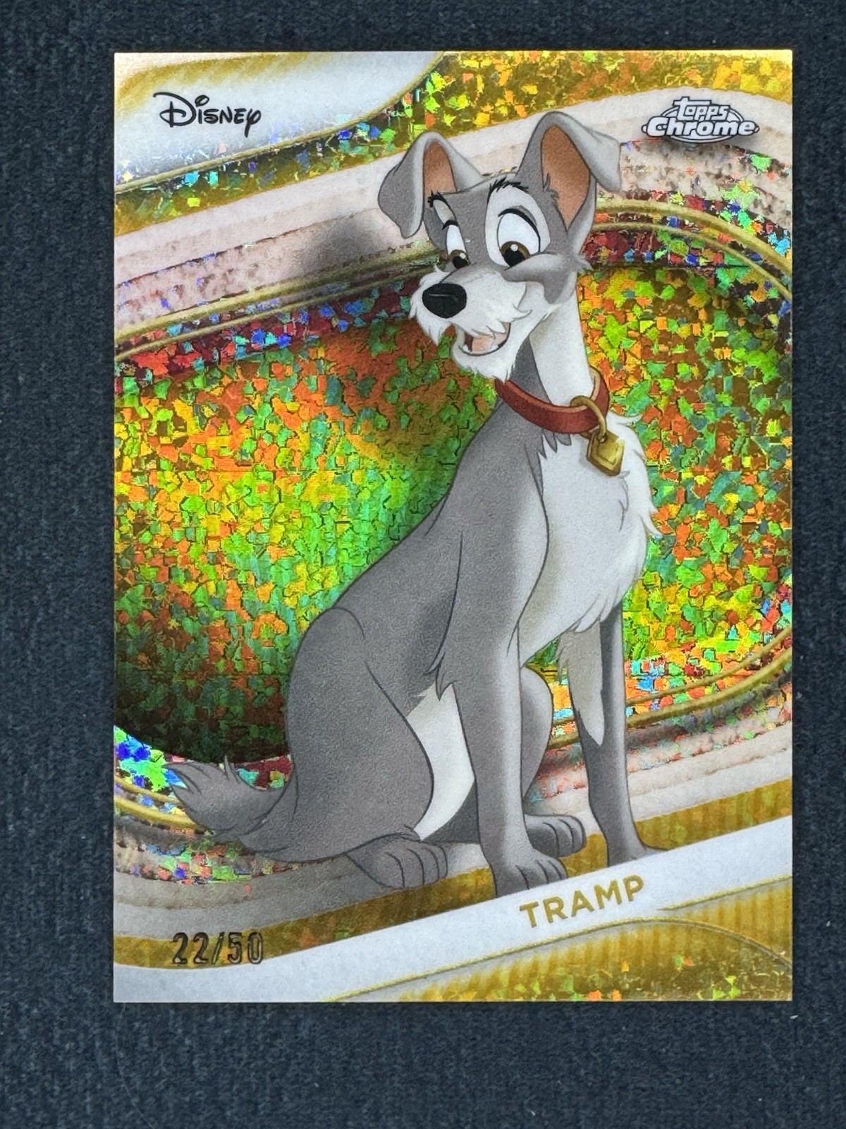 2025 Topps Chrome Disney Tramp Gold Mini Diamonds Refractor #/50