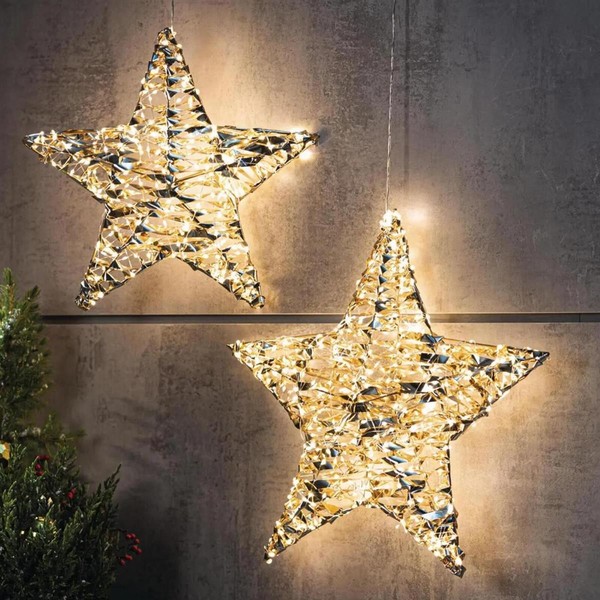 "Led Stern \"Golden\" 200 / 400 Lichter Timer Outdoor Garten Weihnachts Leucht Deko"-image
