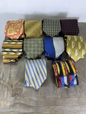 10 Ties RANDOM - Neck Tie Men's - LOT OF 10 Mystery Striped Plaid Solid Classic