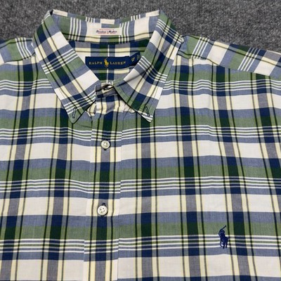Polo Ralph Lauren Bleeding India Madras Shirt Plaid Down Button Men 2XB Big Tall