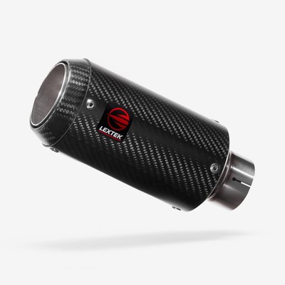 Lextek Carbon Fibre CP8C Auspuff Endtopf 150mm 51mm schwarz leicht austauschbar matt