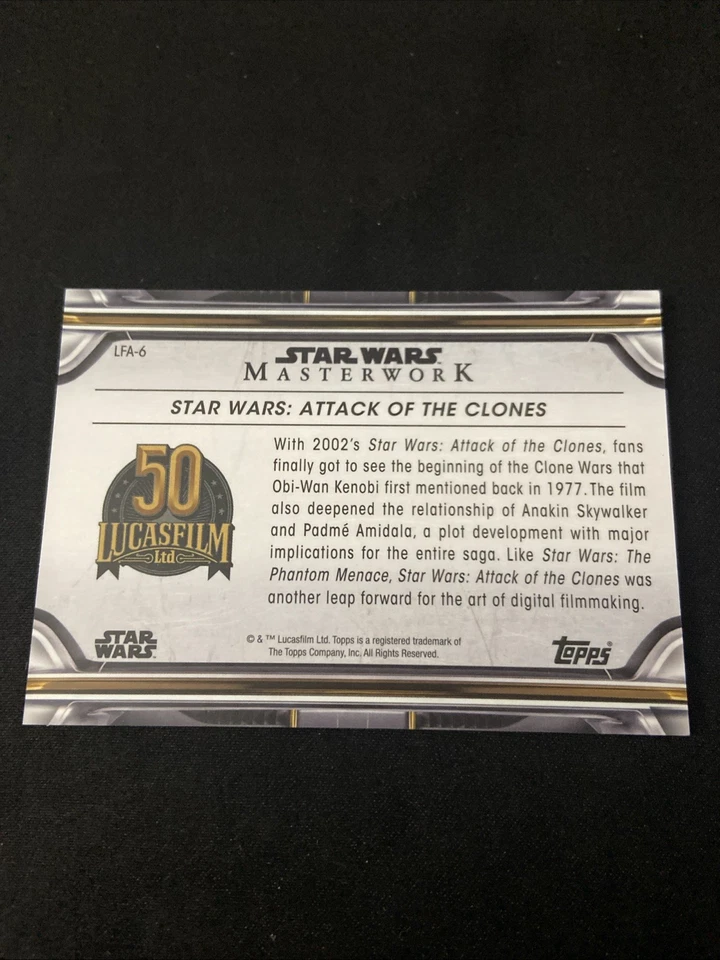 2021 Star Wars Masterwork Lucasfilm 50th Anniversary #LFA6 Attack of the Clones - Image 2 of 2