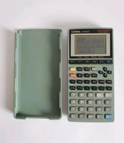 Casio fx-6910AG Calculatrice Graphique Scientifique Vert Très Bon État + Cache