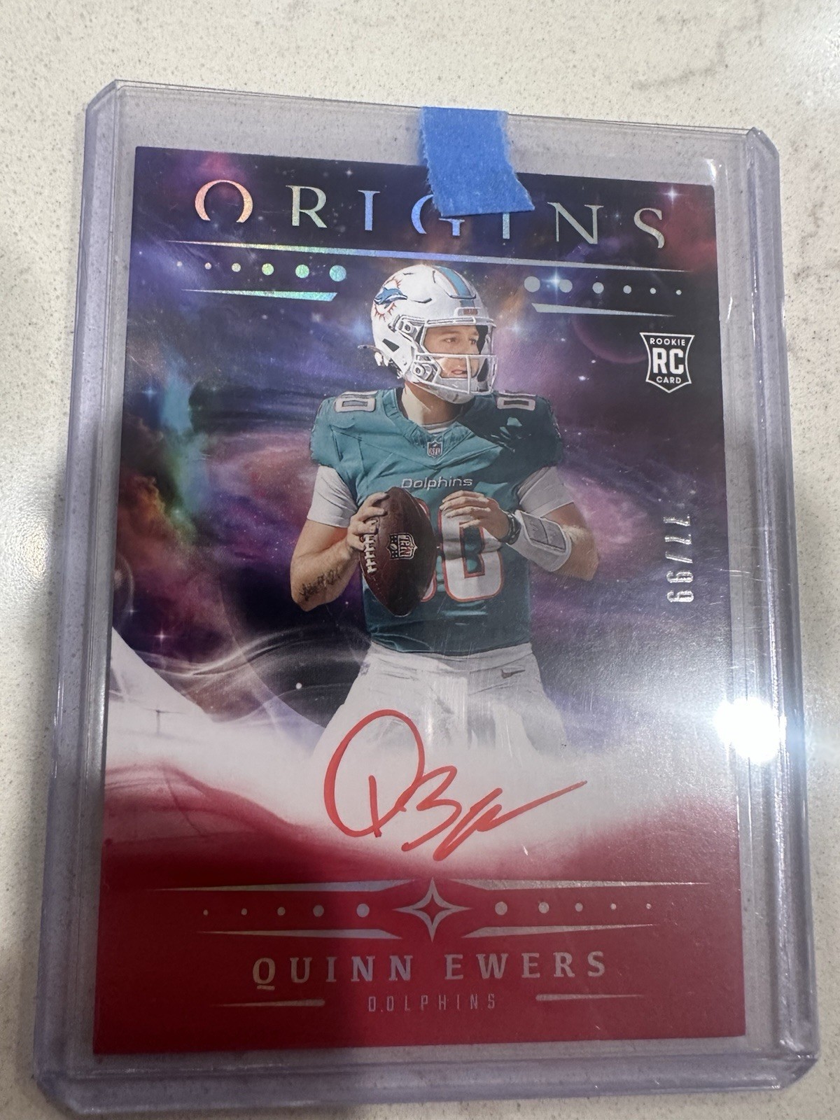 2025 Panini Origins - Rookie Autographs Quinn Ewers #RA-QEW Red /99 (AU, RC)