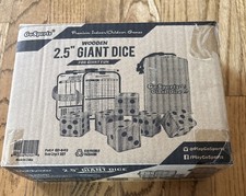 NEW GoSports Giant 2.5" Wooden Playing Dice Set w/ Bonus Rollzee Scoreboard