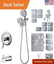 Shower Faucet Set with Tub Spout, Single Handle Tub and Shower Faucet Combo S...