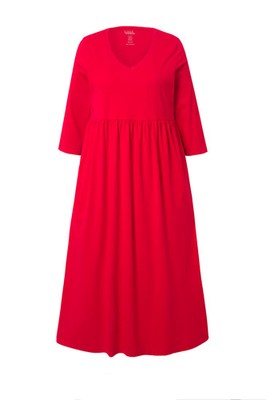 Ulla Popken Damen große Größen Jerseykleid Empirenaht V Ausschnitt 3 4 Arm