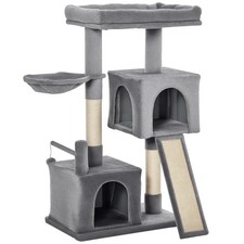 PawHut 111cm Kitten Activity Centre - Grey, Refurbished