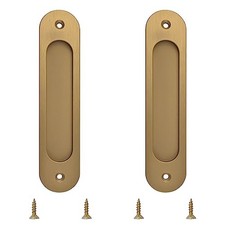 Oval Recessed Sliding Door Pulls, 2pcs Flush Pull Aluminum Alloy Bronze Gold