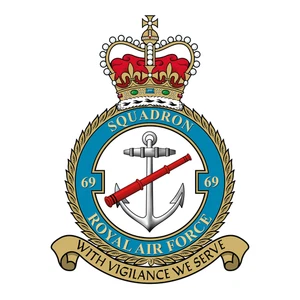 No. 69 Squadron RAF badge patch Self Adhesive Vinyl Sticker