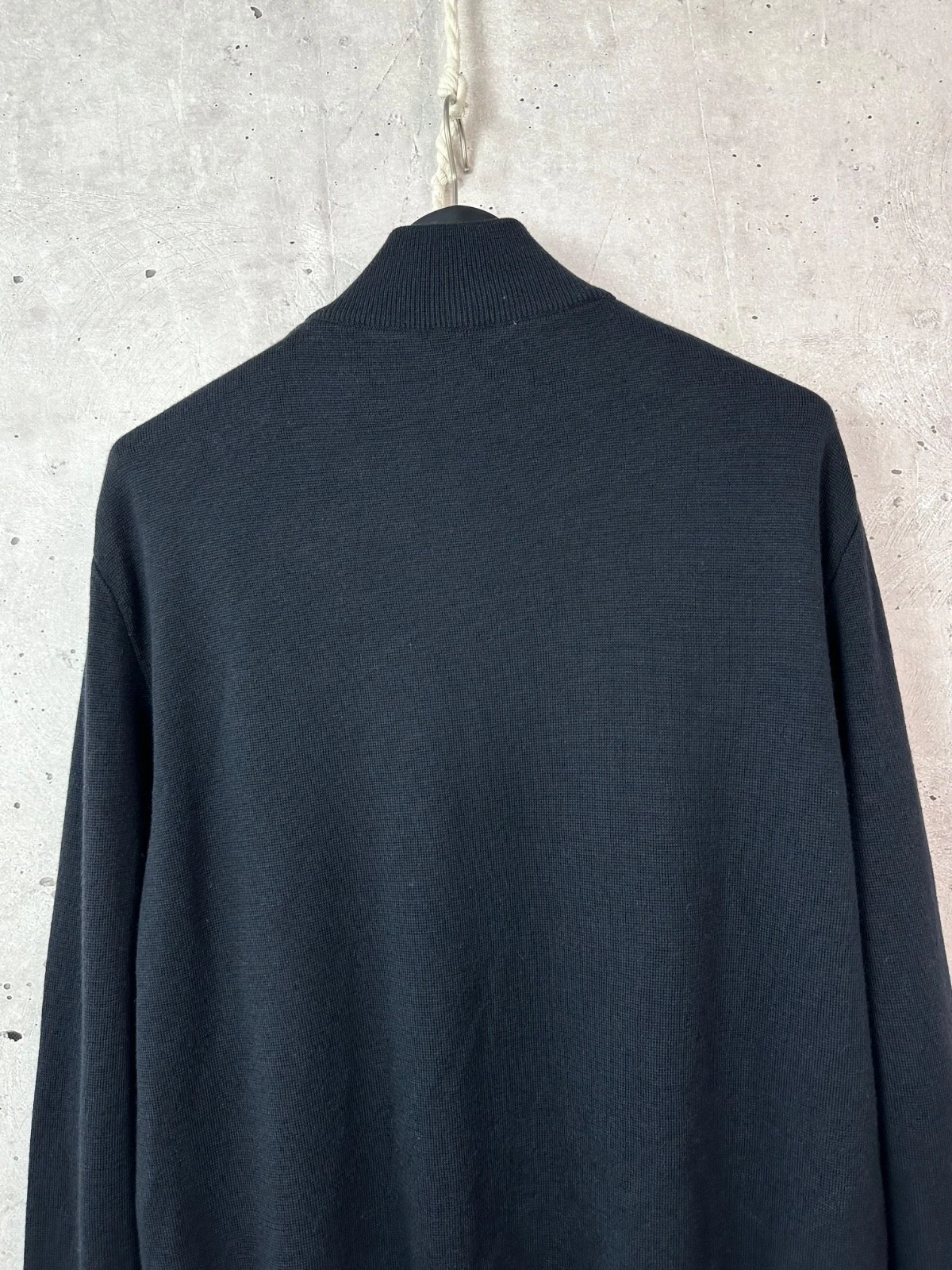 Hugo Boss 100% Virgin Wool Perforated Leather Full Zip Sweater Jacket Men XL image 11