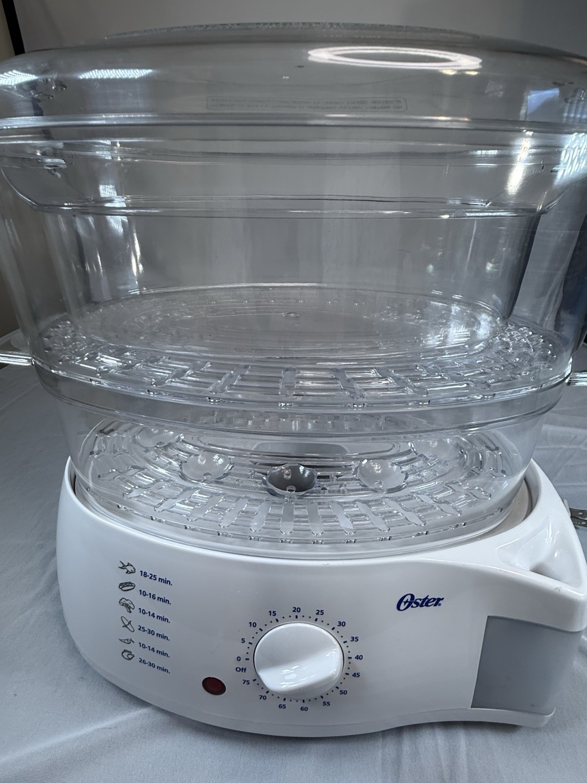 Oster Two Tier Food Steamer & Rice Cooker Model #5711 No Box