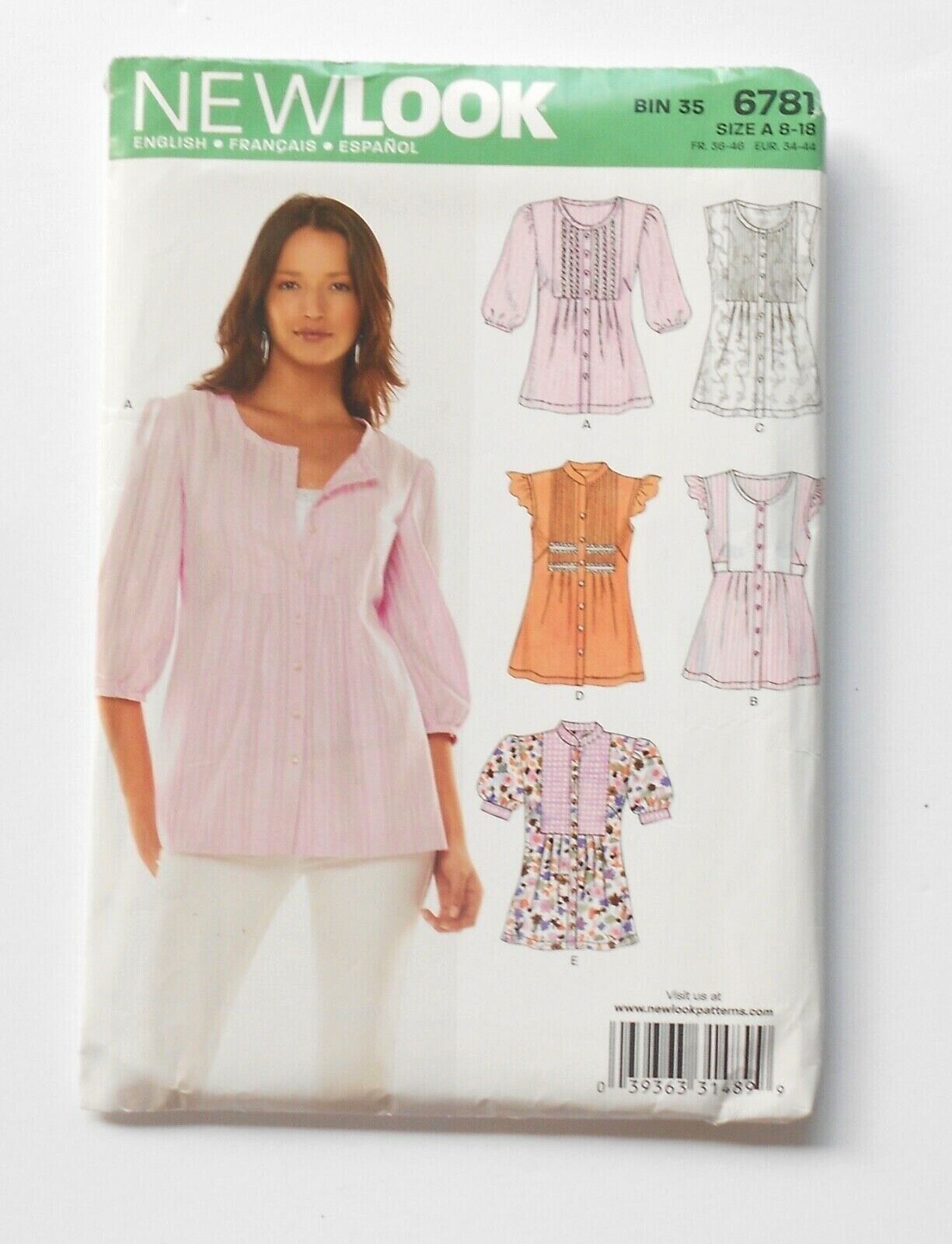 New Look Sewing Pattern~~#6781~~Misses' Tops