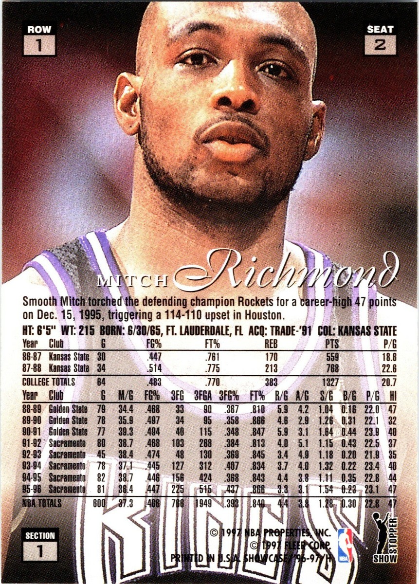 1996-97 NBA Flair Showcase Grace Row 1 Section 1 Pick your cards