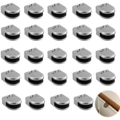 24X Glass Clamp Stainless Steel 304 Clip Flat Back Bracket For Balustrade 8-12MM