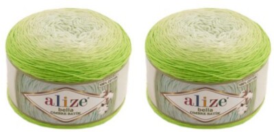 2 x 250g Bella Batik Ombre Alize Strickwolle 100% Baumwolle, 500g Strickgarn