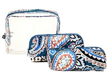Vera Bradley 3 Piece Cosmetic Organizer Set Haymarket Paisley Jewel NWT MSRP 59