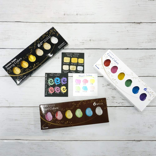 KUMC20PC-6V Gansai Tambi Pearl Colors Watercolor Paint Set, Pastels - Picture 5 of 8