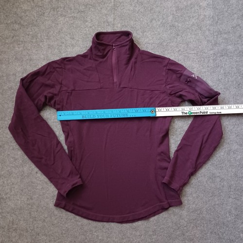 Arc'teryx 1/4 Zip Pullover Womens Small Red Burgundy Lightweight Fleece Sweater - Picture 4 of 15