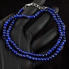 Exclusive Round Shape Lapis Lazuli 97.00 Cts Beaded Dazzling Necklace VK 48 E698