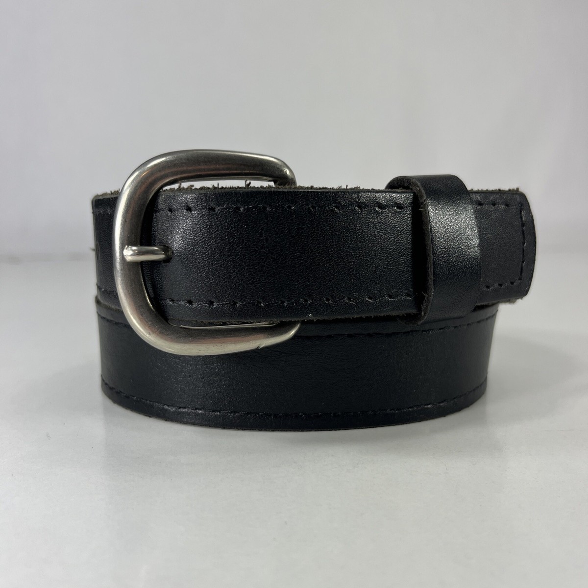 Guy's Big Tall Black Genuine Top Grain Leather Work Belt Men's Size 26