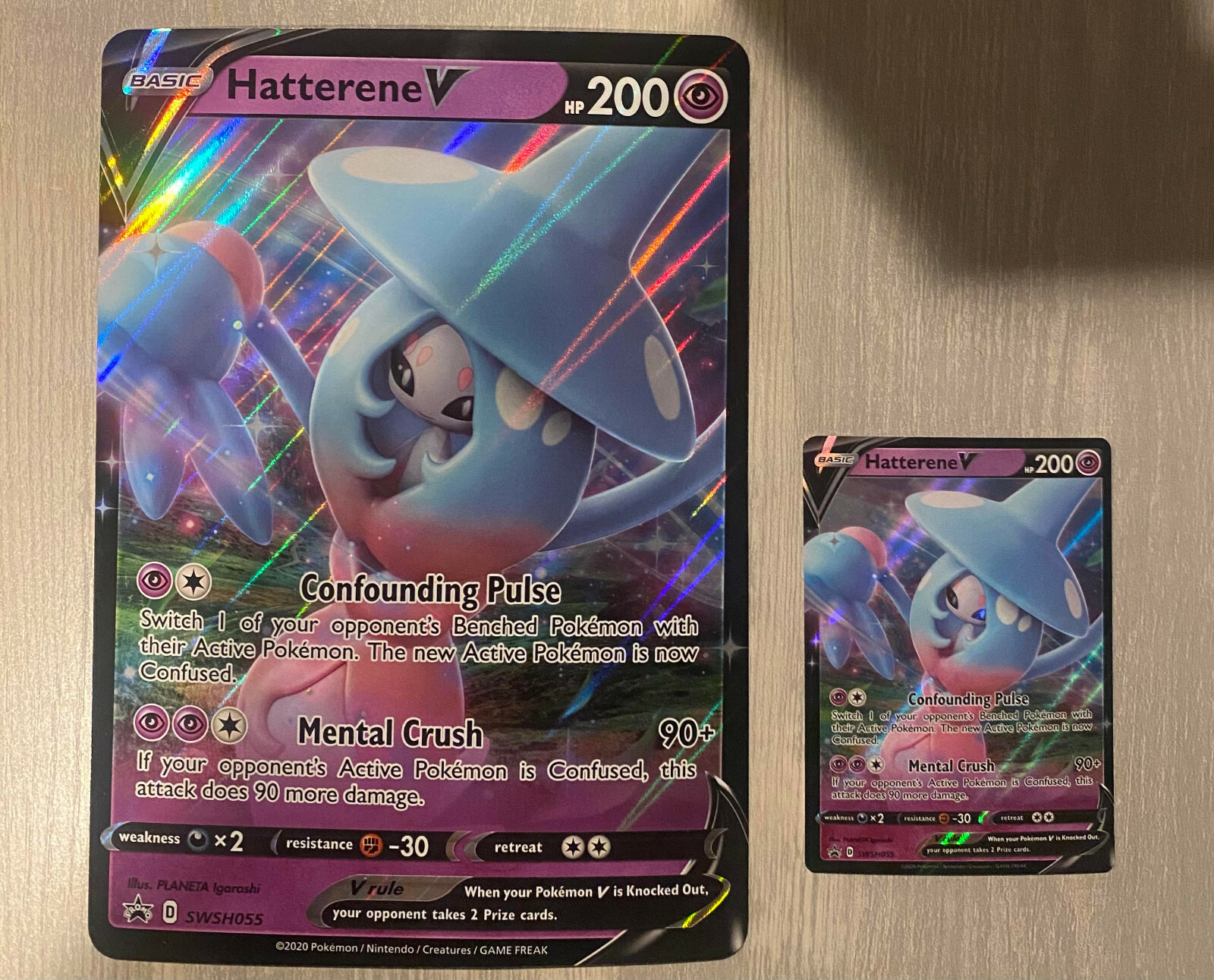 HATTERENE V, SWSH055, HP200, JUMBO & REGULAR HOLO CARD, NEAR MINT BUNDLE |  eBay