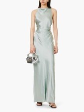 reformation ANAIIS SILK DRESS AQUAMARINE size 8 Maxi NWT