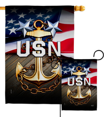 USN Garden Flag Navy Armed Forces Decorative Small Gift Yard House Banner