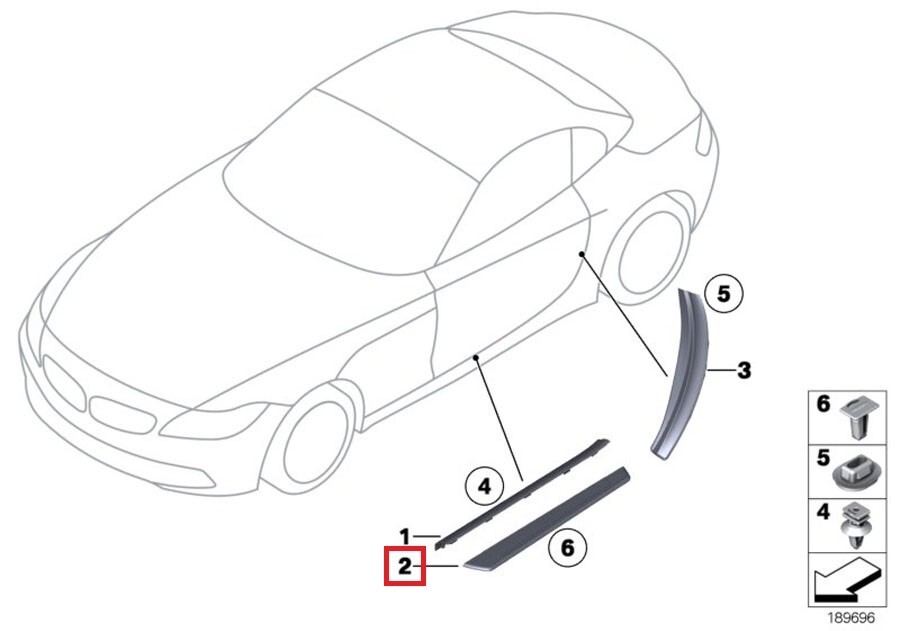 BMW Genuine M-Performance E85 E86 E89 Z4 Right Door Sill Cover