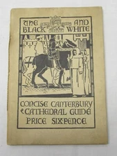 ANTIQUE BLACK AND WHITE CONCISE CANTERBURY & CATHEDRAL GUIDE  (STRING BINDING)