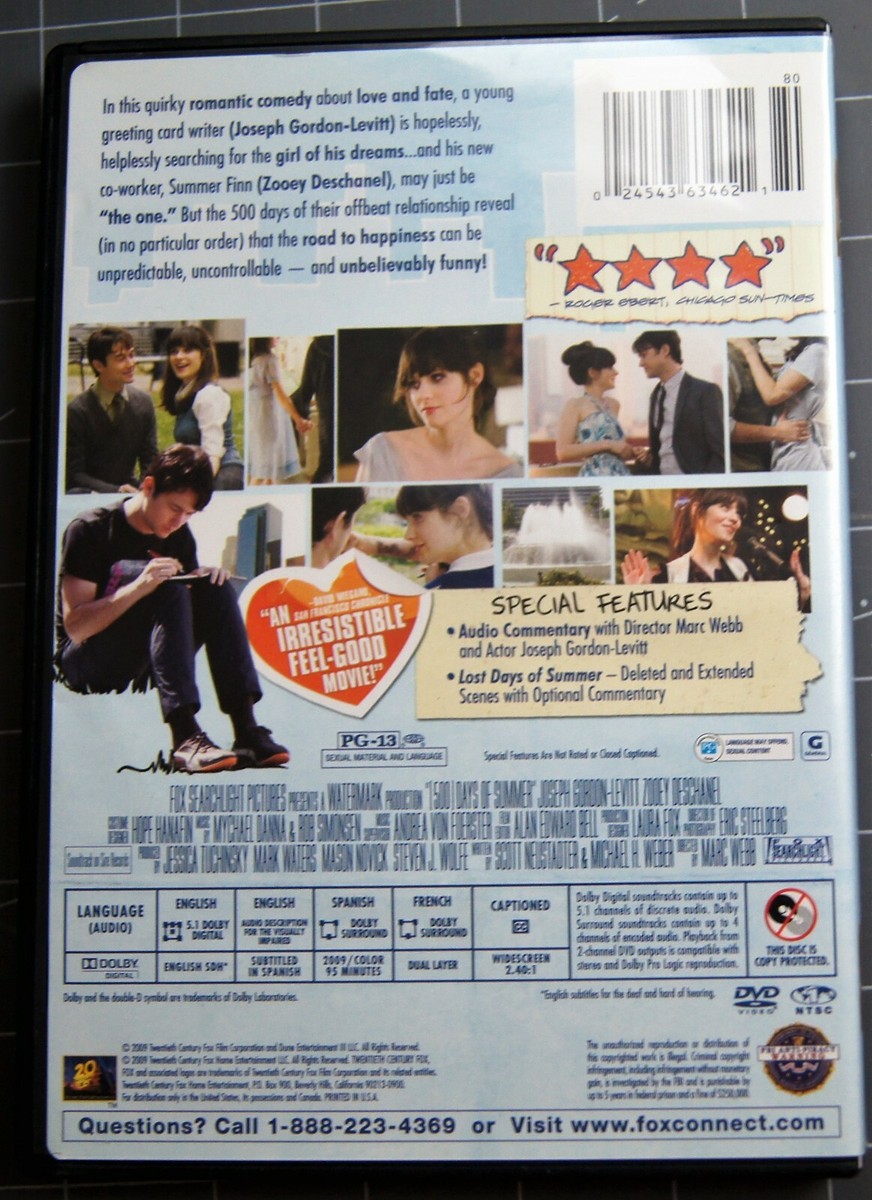 500) Days of Summer (DVD, 2009) | eBay