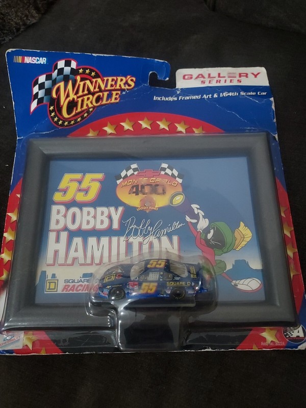 WINNERS CIRCLE~GALLERY SERIES~#55 BOBBY HAMILTON~FRAMED ART & 1:64 SCALE CAR NIB