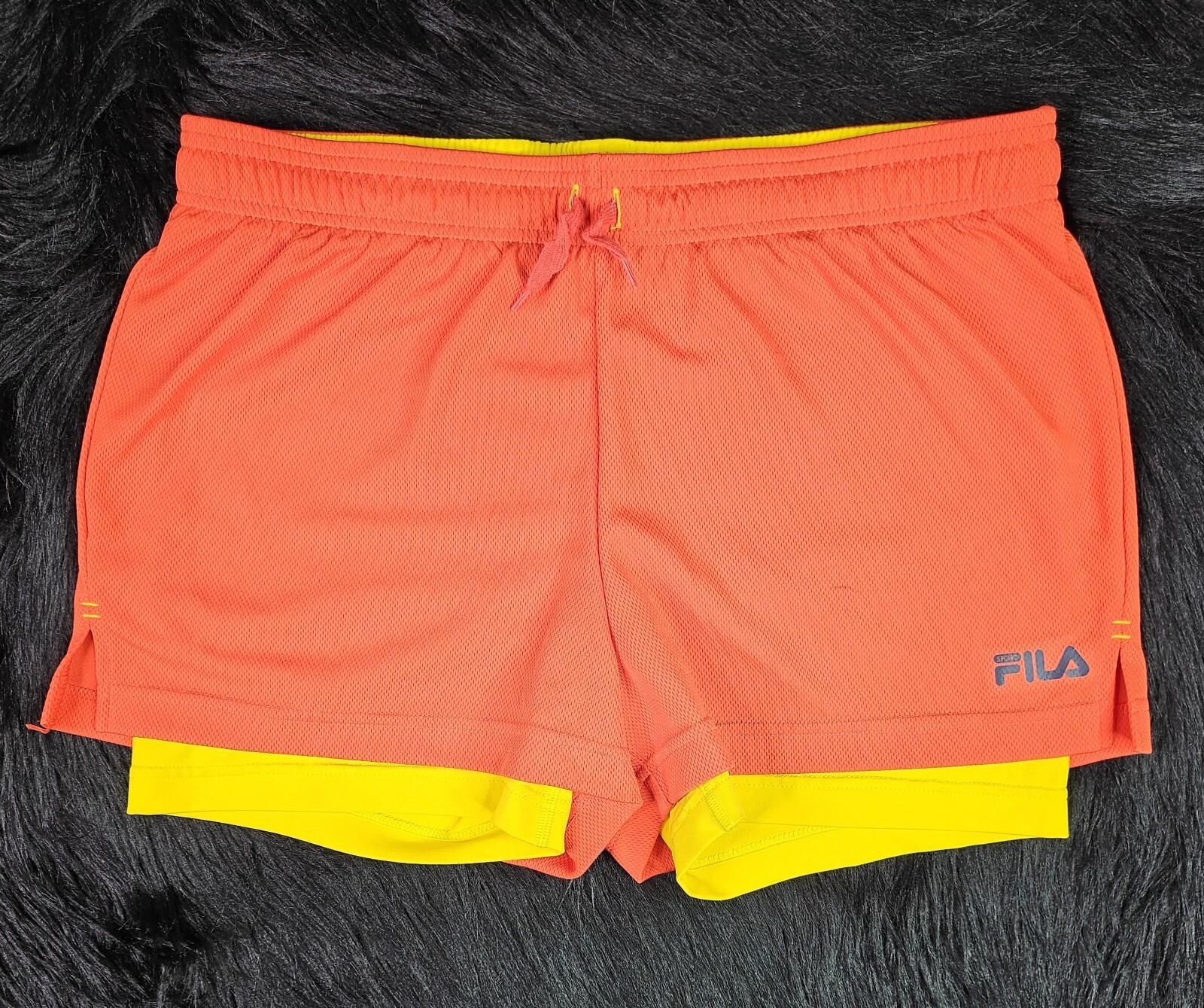 Fila Sport Pantaloncini Sotto Compressione Donna TG(M) W32" Arancione Giallo