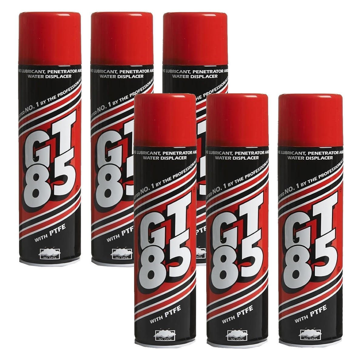 6 x GT85 SPRAY LUBE PTFE LUBRICANT WATER DISPLACER CORROSION