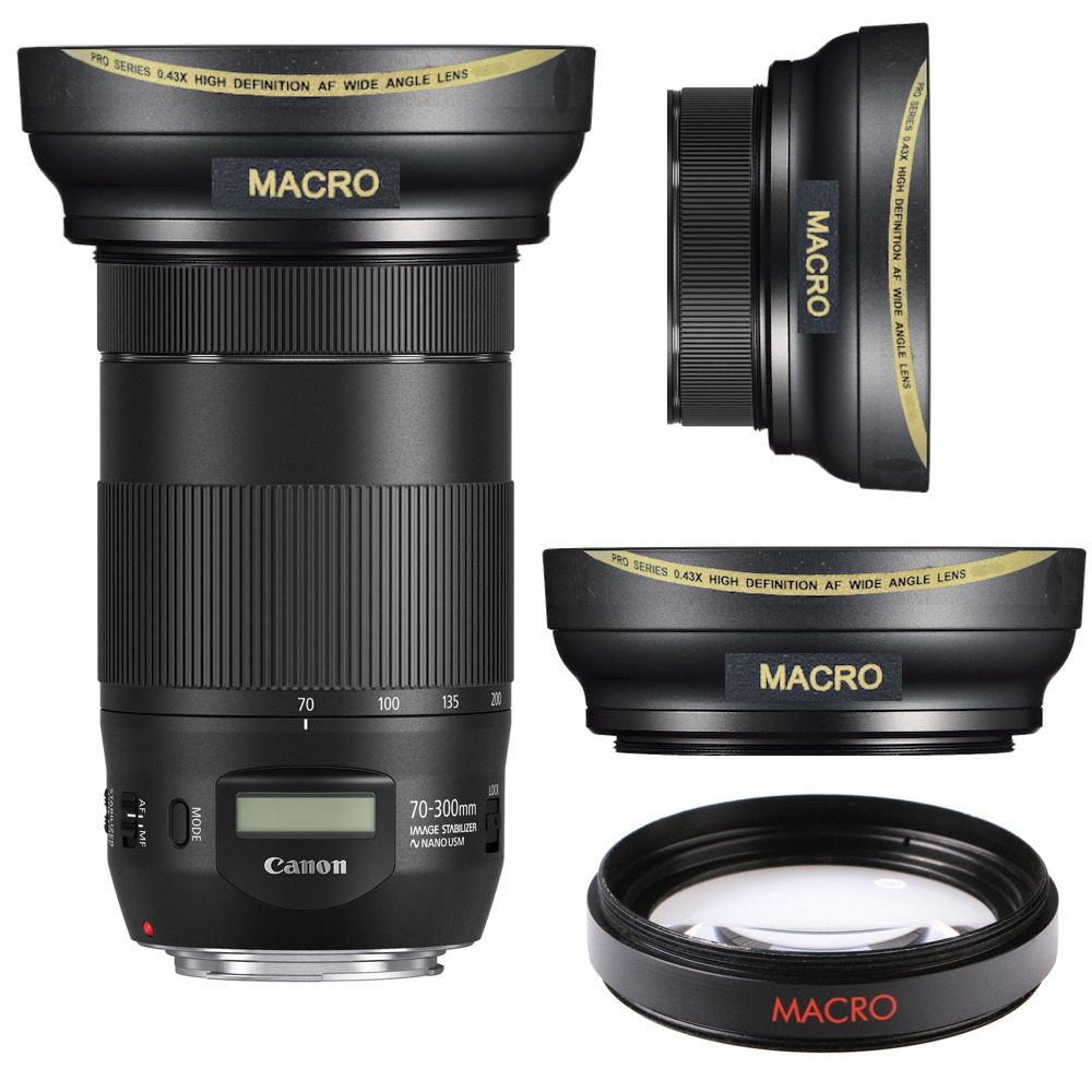 HD 67MM WIDE ANGLE + MACRO LENS FOR Canon EF 70-300mm f/4-5.6 IS